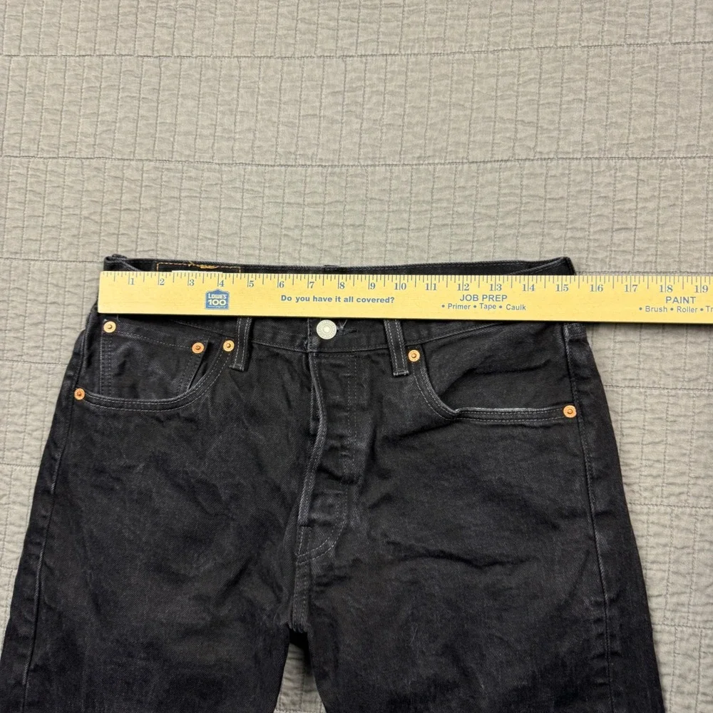 Levis Premium 501 Men 32 Black Denim Cut Off Shorts Button Fly 10